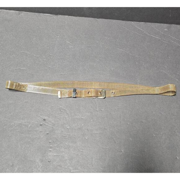 Metal Mesh Chain Belt Womens Gold Tone Grommet Buckle Adjustable Chainmail - Picture 2 of 7